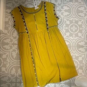 Yellow Dress with Multicolor Accents